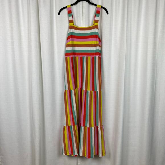 J.Crew Rainbow Stripe Maxi Dress Sz.L - Picture 5 of 15